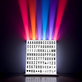 A Set 104Pcs Black Cinematic Lightbox Replacement Letters and Numbers Signs for A4 Light Up Letter Box Sign Message Board,Message Signs,Presentation Boards 65.4x35mm(LED Light Box is NOT Included)