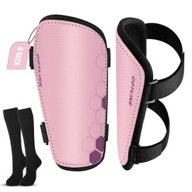 Soccer Shin Guards for Kids Youth Toddler, Shin Guard and Long Soccer Socks for Adults Boys Girls, Shin Pads & Sleeves Equipment - Football Gear for 3 5 4-6 7-9 10-12 Years Old Children Teens