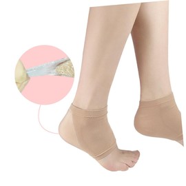 Beavorty 2 Pairs Dryness Relief Heel Socks Moisturizing Gel Socks for Women Heel Protector Stretch