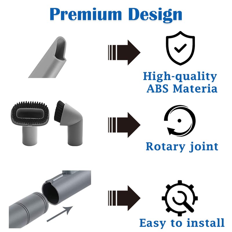 3 Pack Crevice Tool, Dust Brush and Upholstery Tool Attachment
