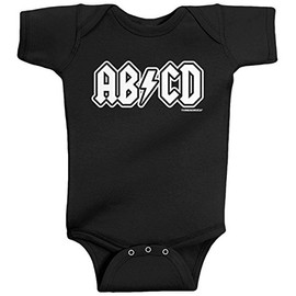 Threadrock Unisex Baby ABCD Bodysuit 6M Black