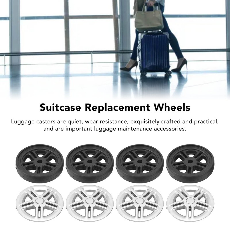 4Pcs Luggage Swivel Wheels Lightweight Flame Retardant Heat Insulation Suitcase
