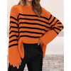 KIRUNDO Women's Striped Knit Oversized Fall Sweaters 2025 Trendy Clothes