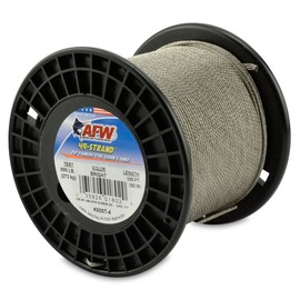 American Fishing Wire 49 Strand, 7x7 Stainless Steel Shark Leader Cable, 600 lb / 273 kg Test, .072 in / 1.83 mm Dia, Bright, 300 ft / 91.5 m