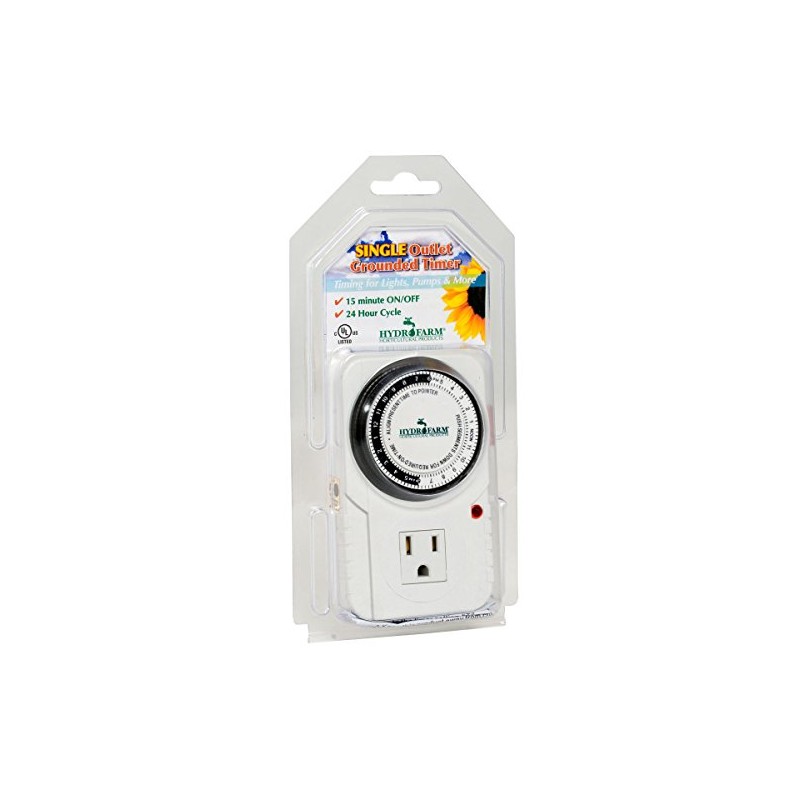 Hydrofarm Autopilot TM01015 Analog Grounded Timer, 1725W, 15A, 15 Minute