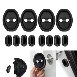 12pcs Car door shock absorber,Door Latch Lock Cover,Silicone Door Latch Guard Car Decorations&Protects Door Latches,Universal Self-Adhesive Door Lock Latch Protector Car Accessories for Most Vehicles