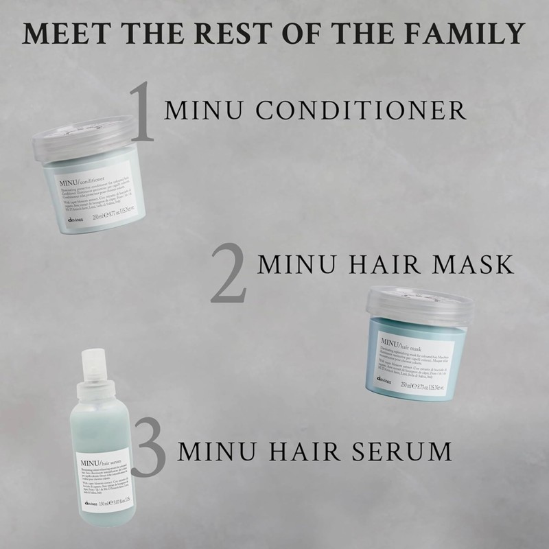 Davines MINU Shampoo, Hydrating Color-Protecting Gentle Cleansing Action for Colored