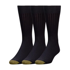 Gold Toe Men's Canterbury Dress Sock, Black, 3-Pack Sock Size 10-13