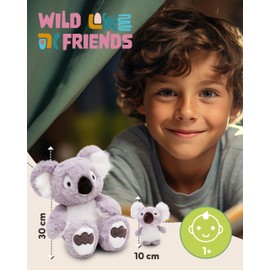 NICI Cuddly Toy Koala Barry 30 cm with Koala Baby 10 cm - Grey - Soft Plush Toy - Cute Plush Toy for Cuddling and Playing, for Children and Adults, Great Gift Idea - 61717