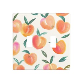 Peach Motif Wall Plates Double Toggle Light Switch Cover Decorative Switch Plates And Outlet Covers Kitchen Living Room Accessories Decor