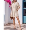 Wenrine Womens Flutter Short Sleeve Mini Dress Casual V Neck