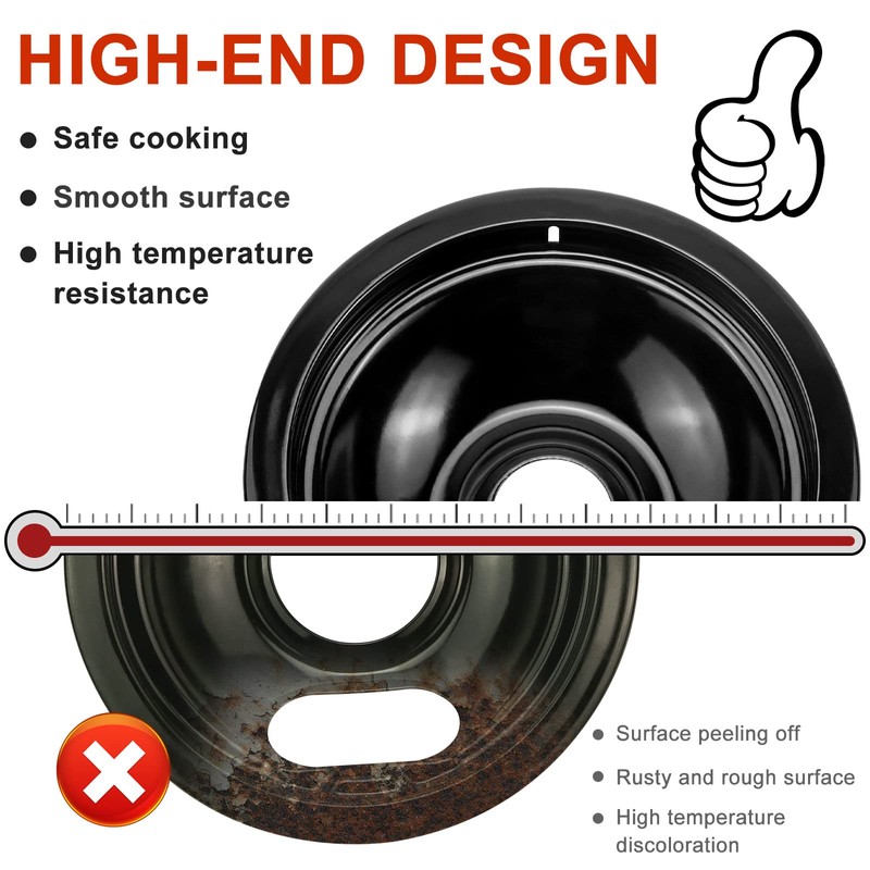 5304430149 5304430150 Porcelain Burner Drip Pan Cooktop Set & MP22YA