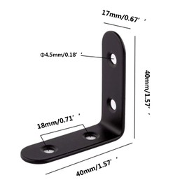 ULIFESTAR Corner Bracket Shelf Bracket,Heavy Duty Black Stainless Steel L Corner Brace,Right Joint Angle Brackets Floating Shelf Supports Wall Hanging Fastener 8 Pack Black 1.6‘’