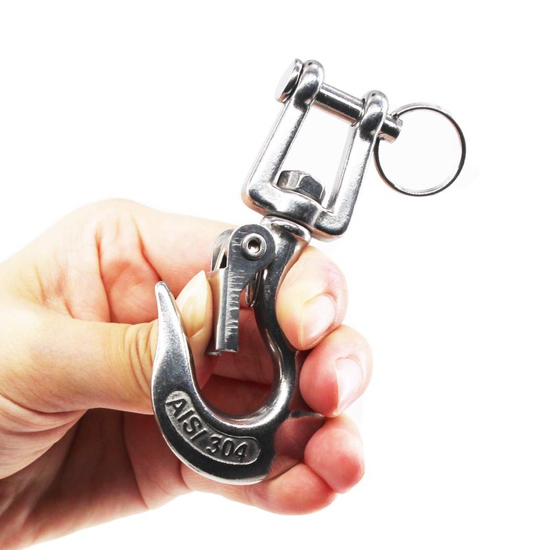 304 Stainless Steel Swivel Eye Lifting Hook American Type Safety