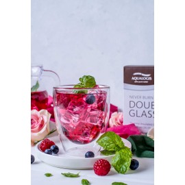 Aqualogis doppelwandig Thermo Isoliert Glas – Cappuccino Coffee & Tea 300 ml, 2 Stück