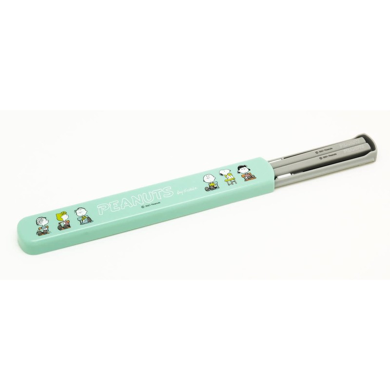 OSK Peanuts Pull Lid Chopsticks Case Set, Made in Japan