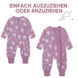 amo nenes Pack of 3 Baby Rompers Newborn 0.5 Tog with Feet and Sleeves 100% Cotton Breathable Baby Boys Girls Jumpsuit Baby Clothing Long Sleeve 0-24 Months, purple