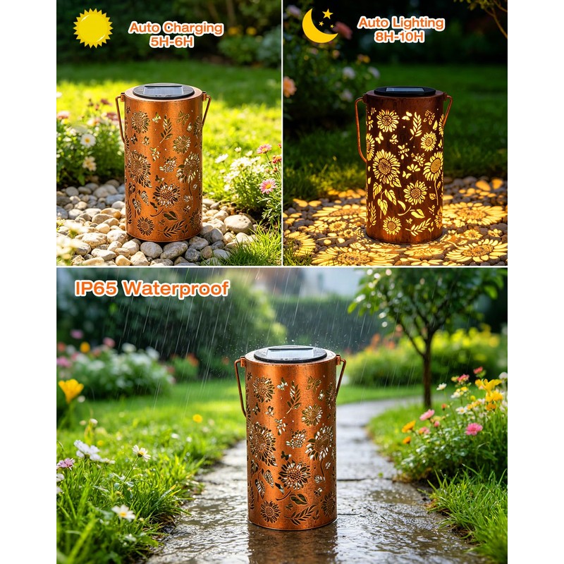 ANYTALK Birthday Gifts for Women Mom Grandma, Sunflower Solar Lanterns