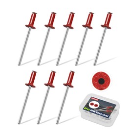 WFhuaye 4 Pair Nos Dash Rosette Rivets Stainless Steel Fit for GM Ford AMC VIN Door Tag with a Storage Box (Red)