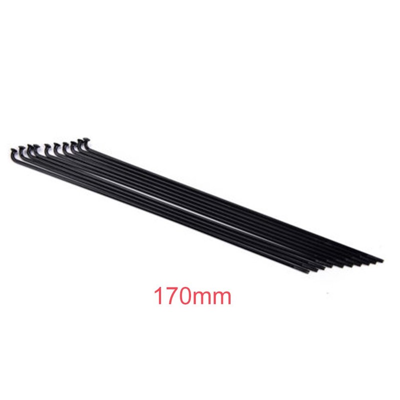 YHUS 10 Pcs Bicycle Spoke Stainless Steel Bicycle Accessories (Black,