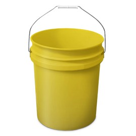 EconoHome 5-Gallon Yellow Bucket Pail Container Without Lid | Metal Handles with Plastic Grip for Easy Carrying | Easy Stack and Store | Heavy-Duty Extra Durable | Food Grade | BPA Free - 3 Pack