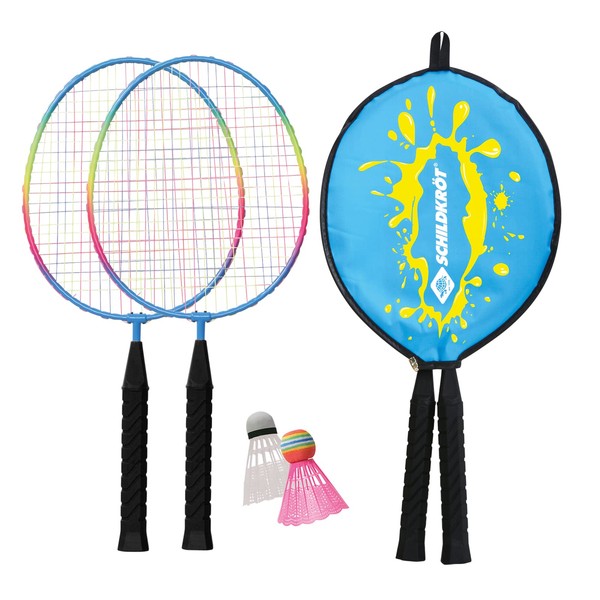 Schildkröt Set de Badminton Junior, pour Enfants, 2 Raquettes Raccourcies 45,5 cm, 2 Volants, Housse 3/4, 970907