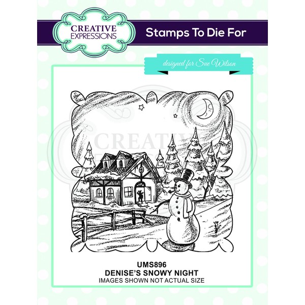 Creative Expressions Stamps to Die for-Denise's Snowy Night, Grey, one Size