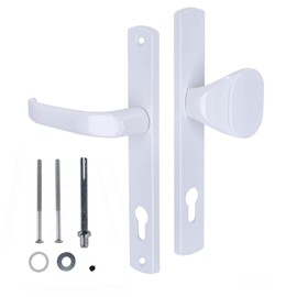 KOTARBAU® Door Handle Set 92 mm Long Plate White Profile Cylinder for Doors Gates Gates