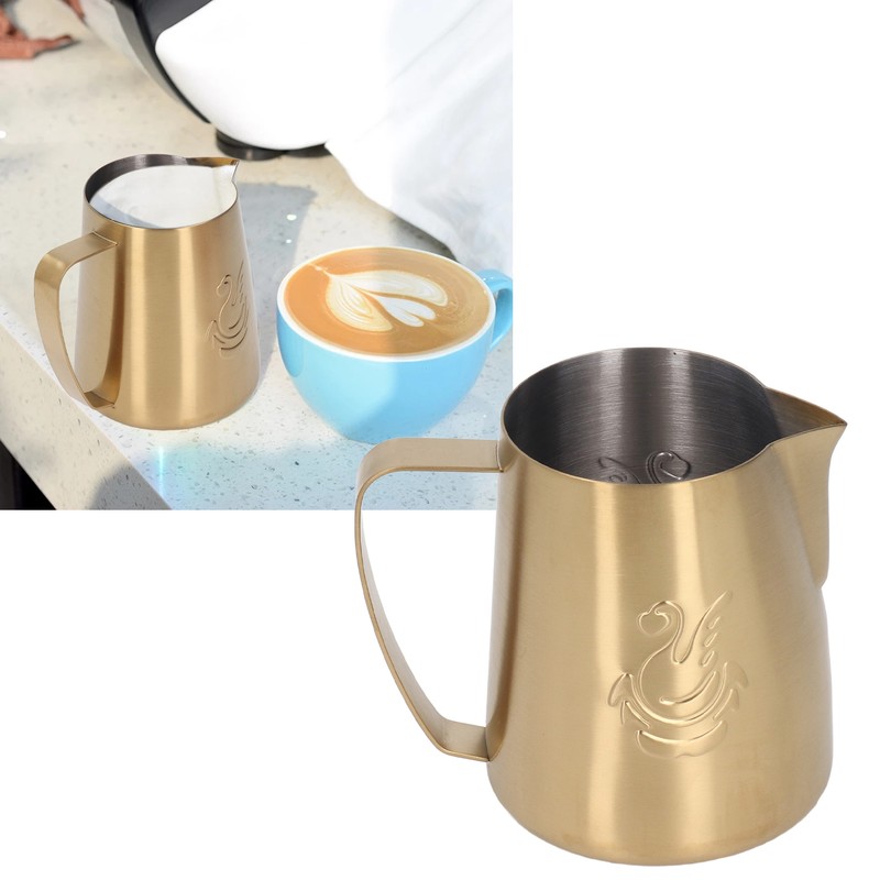Frothing Cup 420ML 304 Stainless Steel Streamlined Cup Body Design