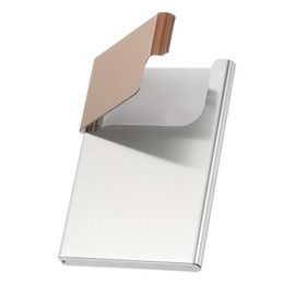 PATIKIL Metal Business Card Holder, Professional Name Card Holder Business Card Pocket Case for Men & Women Office Credit ID Organization, Silver/Bronze