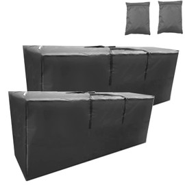 EASYMALL 68 Inch Outdoor Cushion Storage Bags 2 Pcs, Extra Large Outdoor Cushion Storage Bags Waterproof, Patio Furniture Cushion Bags with Large Zippered Opening & Durable Handles 2 Pack