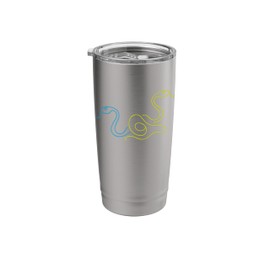 Snake Line Art Minimalist Reptile Simple Blue And Yellow Art Stainless Steel Insulated Tumbler