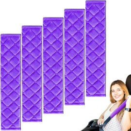 WSSROGY 5 Pack Soft Comfort Car Seatbelt Cover Protector Pads Strap for Protecting Neck and Shoulder (Purple)