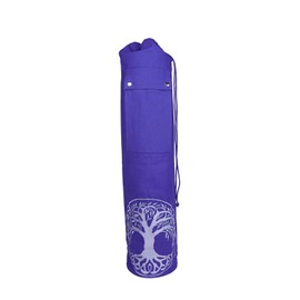 Deuser Yoga Bag Purple XXL 72 x Diameter 15.5 cm Practical Zip Adjustable Carry Strap Tear-Resistant Cotton Washable at 30 Yoga Mat Yoga Bag One Size