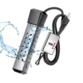 2000W Pool Heater for Inflatable Above Ground Swimming Pool, Immersion Water Heater for Bathtub with Thermostat, Submersible Electric Water Heater, Portable Bucket Heater with 304 Stainless Guard