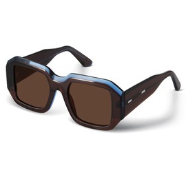 Foliful Oversized Polarized Sunglasses Womens Trendy Square Sunglasses for Women Large Frame Sun Glasses UV400 Protection Shades, Crystal Brown/Brown Lens