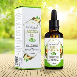 Organic Avocado Oil, Cold Pressed, Organically Certified, Anti-Ageing, Naturally Moisturising for Face, Skin, Hair, Nails and Body (50 ml)