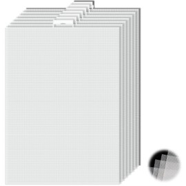Plastic Canvas Sheets 14CT 28 x 21 cm Plastic Grid White Mesh Fabric Perforated Plate Grid Plastic Mesh Fabric for Therian Mask Stuff Gear DIY Canvas Art Canvas for Embroidery Accessories Pack of 7