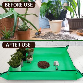 26.8" x 26.8" Plant Repotting Mat Waterproof Transplanting Mat Indoor Succulent Potting Mat Portable Gardening Watering mat Square and Foldable Garden mat