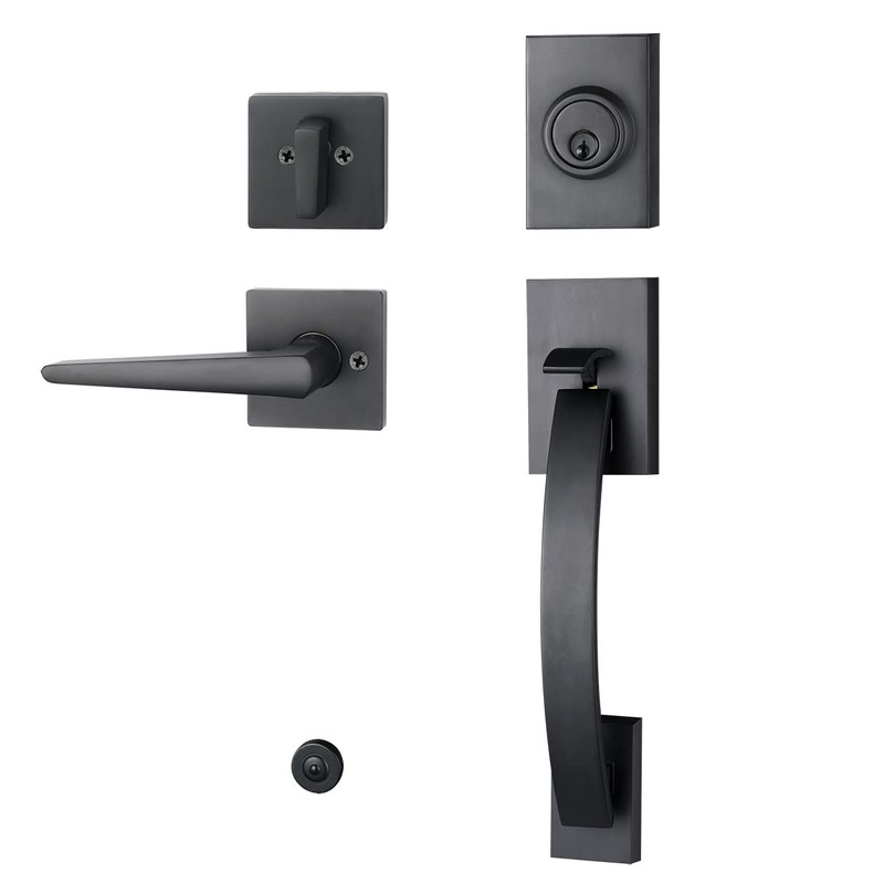 TMC Matte Black Handleset wit Door Lever Knob Handle Single