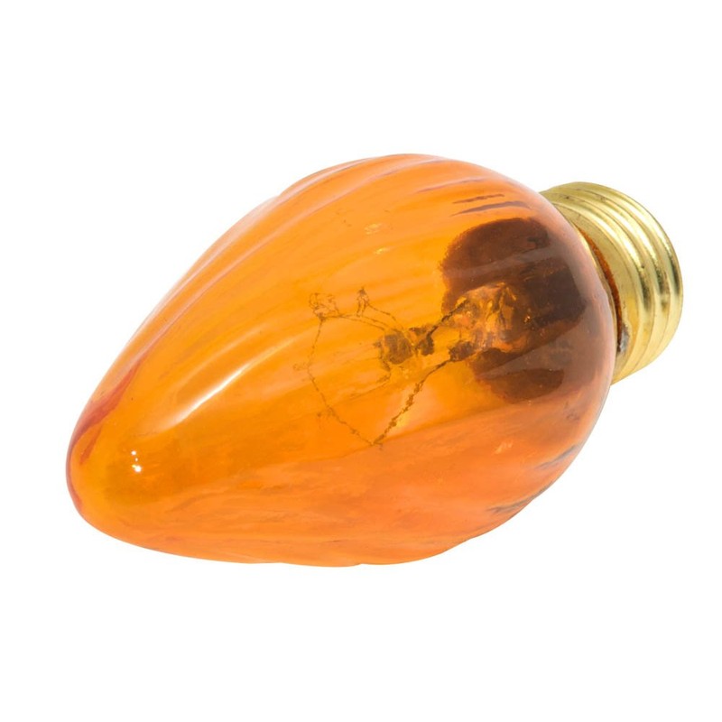 Bulbrite 25F15A 25W Fiesta Style Chandelier Bulb, Medium Base, Amber,