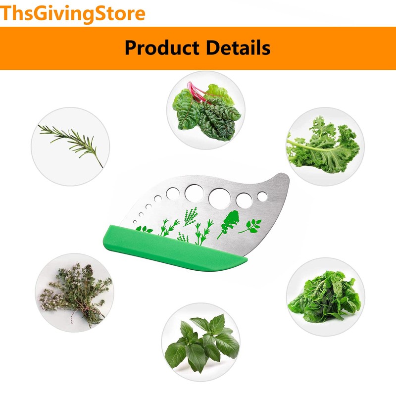 9 Holes Herb Leaf Stripper Tool, 304 Stainless Steel Kitchen