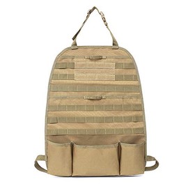 OEMASSIVE Tactical Car Seat Back Organizer,Universal Car Organizer Front Seat with Molle Panel Seatback Storage Pockets,Multipurpose Backseat Cover Protector for Vehicles Travel Accessories(Beige)