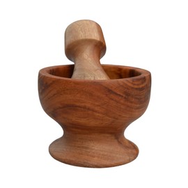 Mortero Mediterráneo, elaborado artesanalmente en madera sólida, hecho a mano, acabado en cera natural, diseñado en México