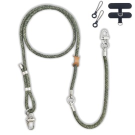 Little Fire Craft Adjustable Phone Lanyard Crossbody Cellphone Lanyard Around the Neck Extension Rope Phone Strap Detachable Phone Wrist Strap - Camouflage Green