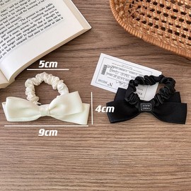 THJOPOKEEL Elastic Hair Ties 3 pieces sweet bow maiden ponytail hair loop tied scalp band head rope clip head ornament