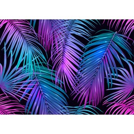 CORFOTO 8x6ft Summer Tropical Leaves Backdrop Neon Colors Palm Leaves Background Leaves Photo Backdrop Aloha Wild Themed Hawaiian Party Supplies for Kids Adults Portraits Photography Photo Booth Props