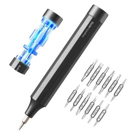 HOTO 24 in 1 Precision Screwdriver (Gray), Lightweight, Compact, Aluminum Alloy Body, Magnetic Bit Holder, 12 S2 Alloy Steel Bits, DIY, Home Appliance Repair