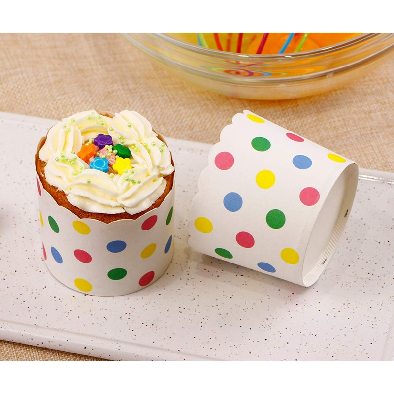 Webake Large Paper Baking Cup, 6oz Disposable Cupcake Muffin Cases,