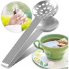 Beautiful Stainless Steel Tea Tongs Tea Bag Squeezer Holder Grip